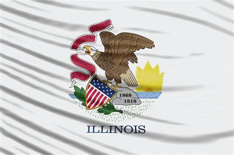 Premium Photo | Illinois state Flag Wave Close Up, Illinois flag background