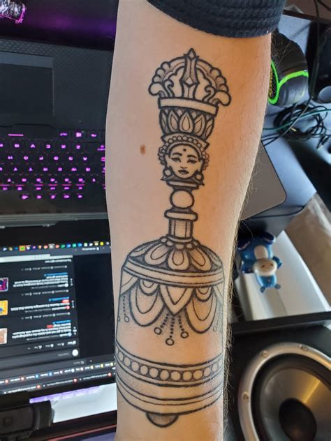 My Vajra Bell Tattoo done by Karl Otto : r/Buddhism