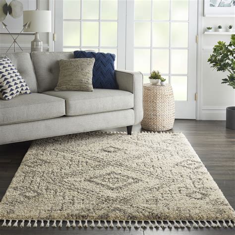 Nourison Scandinavian Shag Scandinavian Tribal Ivory/Grey Area Rug - Walmart.com - Walmart.com