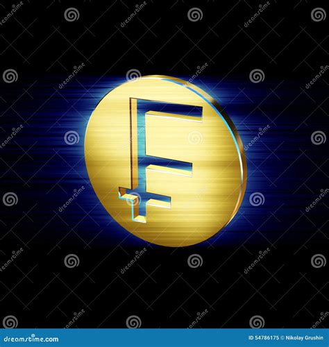 Gold franc symbol stock illustration. Illustration of banking - 54786175