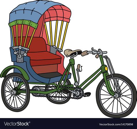 Classic tricycle rickshaw Royalty Free Vector Image