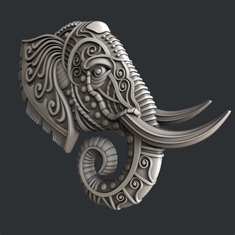 3d STL Models for CNC Router or 3d Printer Elephant - Etsy | Cnc router, Leather tooling ...