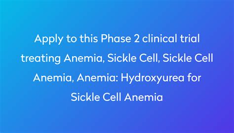 Hydroxyurea for Sickle Cell Anemia Clinical Trial 2023 | Power