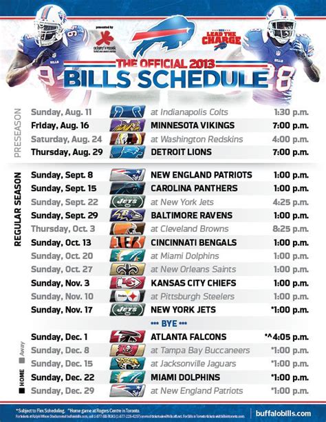 Buffalo Bills Printable Schedule - Customize and Print