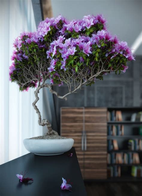 Purple bonsai tree | Interior Design Ideas