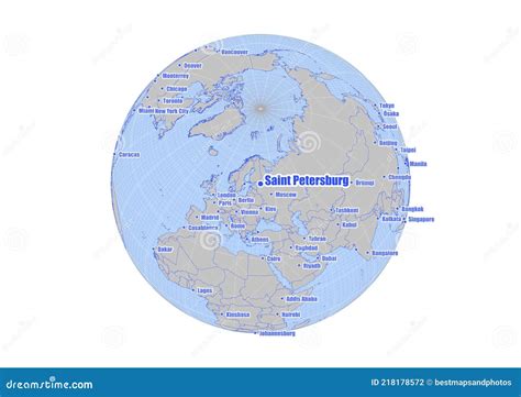 Map Showing Saint Petersburg,Russia on the World Map. Stock Illustration - Illustration of ...