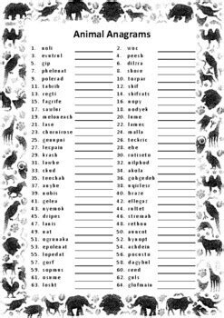 Animal Anagrams - Digital or Printable Worksheet by Australian Resources