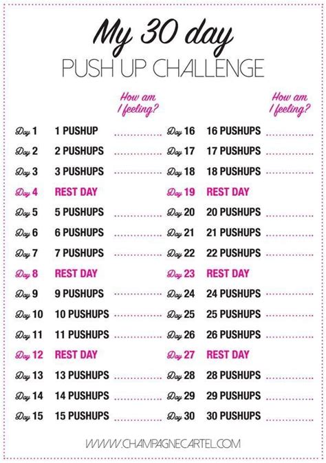 30 day pushup challenge for beginners | Push up challenge, 30 day pushup challenge, 30 day ...