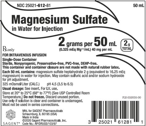 Magnesium Sulfate - FDA prescribing information, side effects and uses