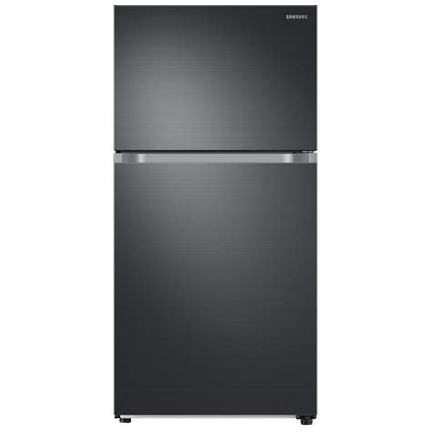 Samsung 21.1 cu. ft. Top Freezer Refrigerator with FlexZone Freezer in Black Stainless, Energy ...