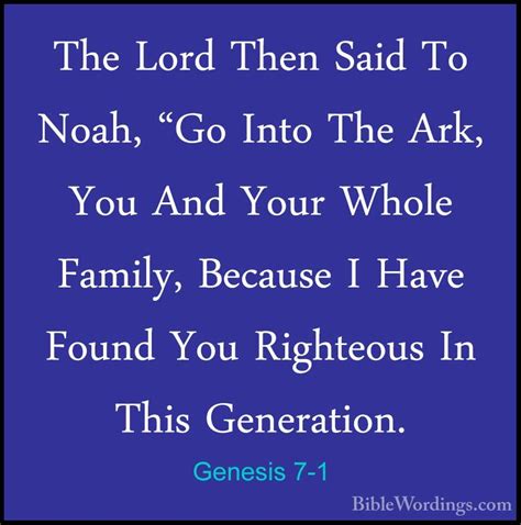 Genesis 7 - Holy Bible English - BibleWordings.com