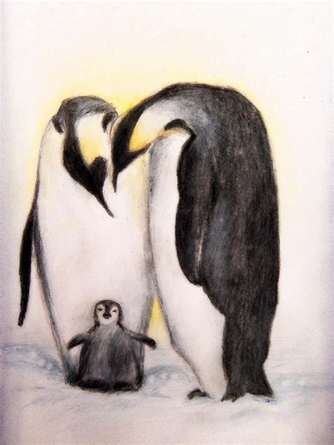 Penguin Family Drawing by Vanda Bleavins - Fine Art America