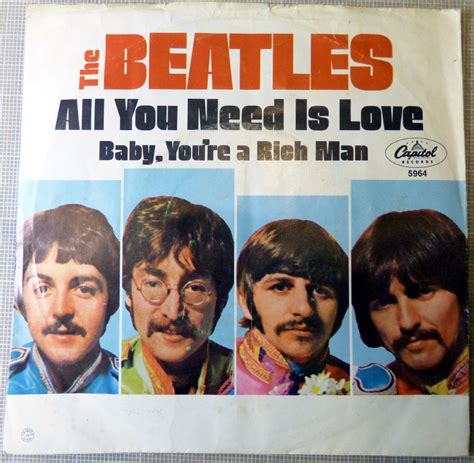 "All You Need Is Love," The Beatles. 45-rpm record sleeve, 1967 ...