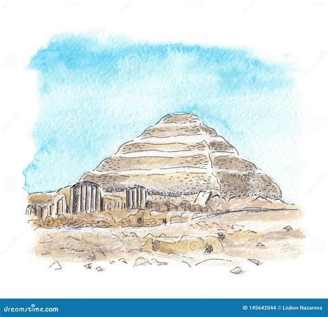 Egyptian Pyramid In Giza, Famous Architectural Structure Vector Illustration | CartoonDealer.com ...