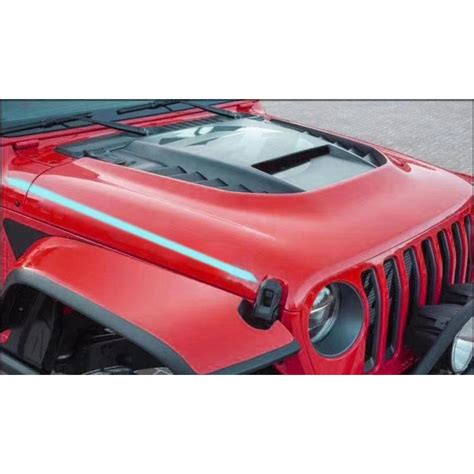 2020-2024 Jeep Gladiator STM Dual-Functional Ram Air Fiberglass Hood - AmeriHood JGD20AHSTMFHW