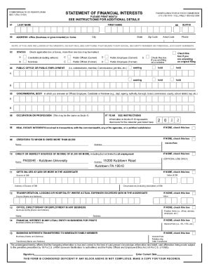 Fillable Online STATE ETHICS COMMISSION STATEMENT OF ... Fax Email ...