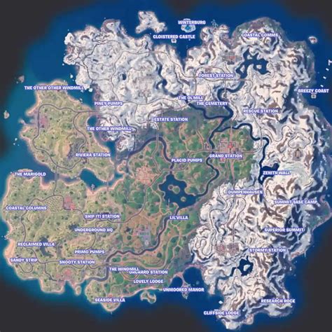 Fortnite Chapter 5 Map - All locations and landmarks - Pro Game Guides