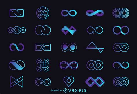 Infinity Logo Template Set Vector Download