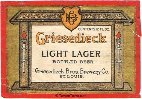 Item #86433 1911 Griesedieck Light Lager Bottled Beer Label CS132-14