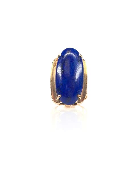 Lot - 14k Yellow Gold Lapis Lazuli Ring