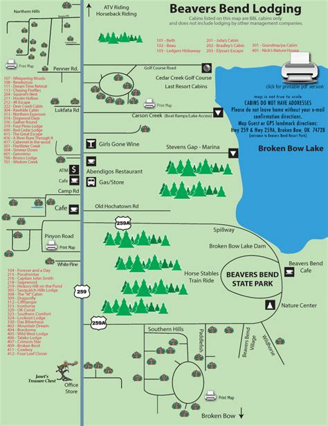 Beavers Bend State Park Map - United States Map