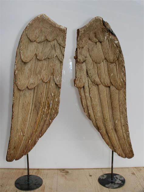 A pair of carved wooden Angels wings early 19th century