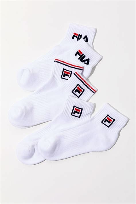 FILA Box Logo Quarter Sock 3-Pack | Urban Outfitters