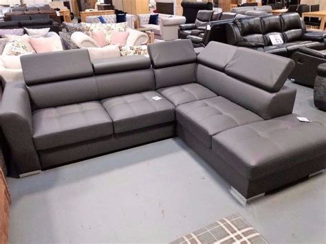 Brand New Grey Leather Corner Sofa Bed With Storage. Right Or Left Hand ...