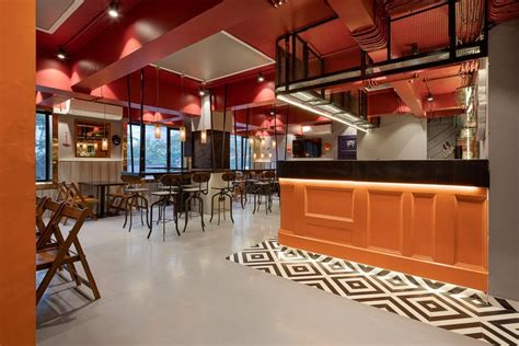 Bar Design With Bold Color Combination | ESI Design Studio - The Architects Diary