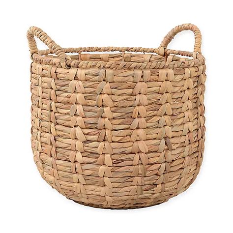 Water Hyacinth Round Basket with Handles | Bed Bath and Beyond Canada