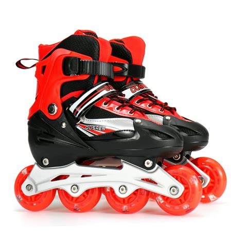 kids Adjustable Inline Skates with Light up Wheels, Outdoor & Indoor Illuminating Roller Skates ...