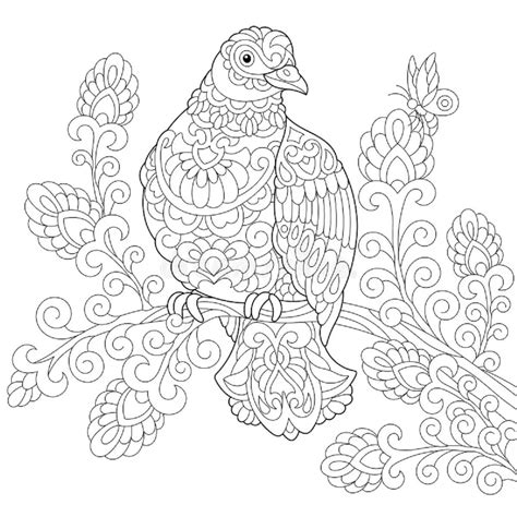 Mandala Pigeon Standing Coloring Page - Download, Print Now!
