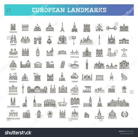 Europe Landmarks Black And White