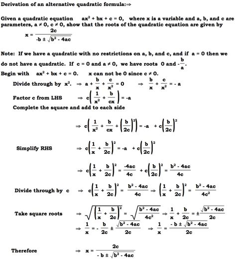 Teaching the Derivation of the Quadratic Formula