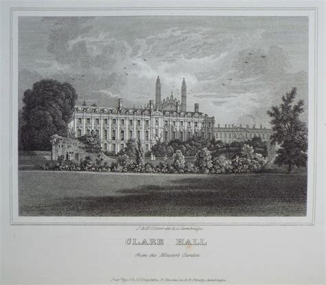 Antique Prints of Clare College Cambridge