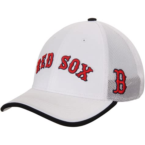 Nike Boston Red Sox White Fabric Mix Swoosh Performance Flex Hat