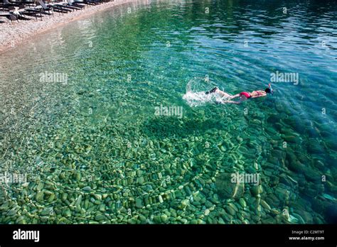 A beach of Opatija (Croatia Stock Photo - Alamy