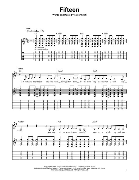 Fifteen by Taylor Swift - Easy Guitar Tab - Guitar Instructor