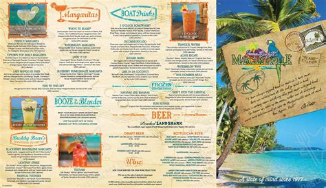 Menu at Margaritaville Restaurant - Nashville, Nashville