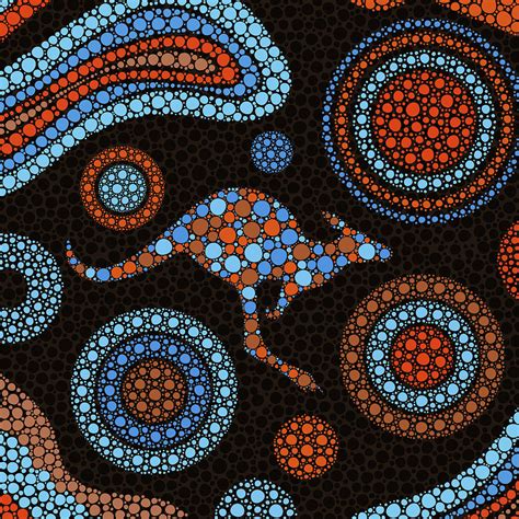 Aboriginal Dot Art Kangaroo Color Digital Art by Lioudmila Perry