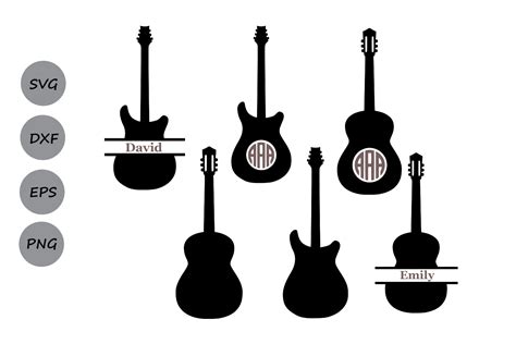 Guitar Svg Files, Guitar Monogram Svg, Guitar Clipart, Guitar Cut Files, Electric Guitar Svg ...