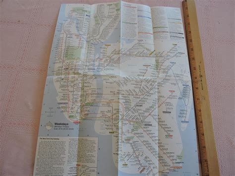 Vintage 1990 New York City Subway Map TRAVELER RARE EDITION BROOKLYN ...