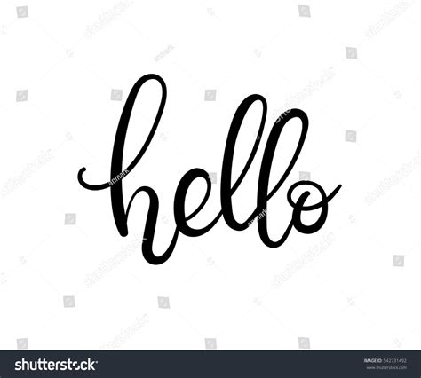 Hello Hand Lettering Card Modern Calligraphy Stock Vector (Royalty Free) 542731492 | Shutterstock