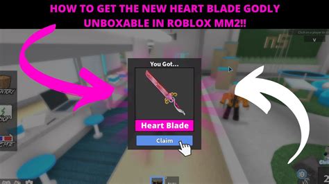 HOW TO GET THE NEW HEARTBLADE GODLY UNBOXABLE IN ROBLOX MM2!! | NEW VALENTINE'S DAY UPDATE MM2 ...