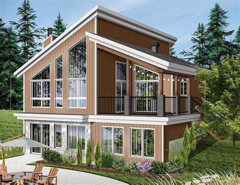 Modern Vacation Home Plan for the Sloping Lot - 22522DR | Architectural ...