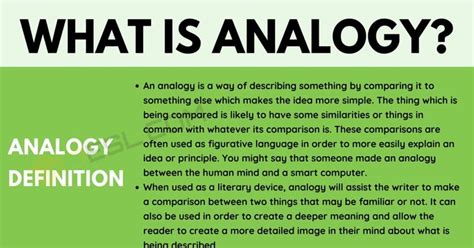 Analogy: Definition and Examples of Analogy in Conversation & Literature • 7ESL