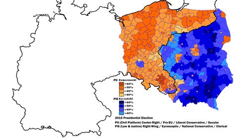 Polish election results overlaid on a map of the former German Empire | Rebrn.com