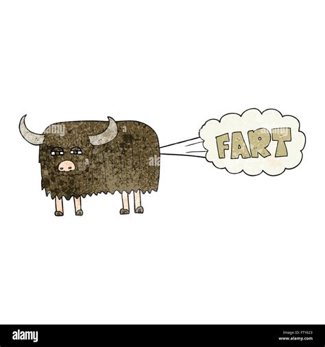 freehand textured cartoon hairy cow farting Stock Vector Image & Art - Alamy