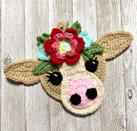 Crochet Pattern - INSTANT PDF DOWNLOAD - Crochet Cow - Boho - Boho Cow ...