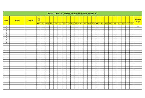 30 Printable Attendance Sheet Templates [Free] - TemplateArchive